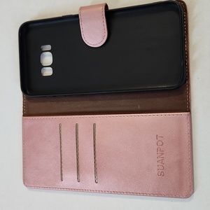 Samsung Galaxy S8+ /S8 Plus 6.2 (Not Fit S8) Faux Leather Wallet- Rose G…